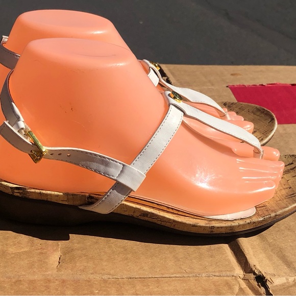 Ralph Lauren Kya Women’s White Thong Ankle Wrap Buckled Sandals Size 7B - Picture 2 of 13
